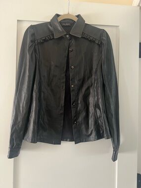 James Lakeland Faux Leather Button-Front Shacket